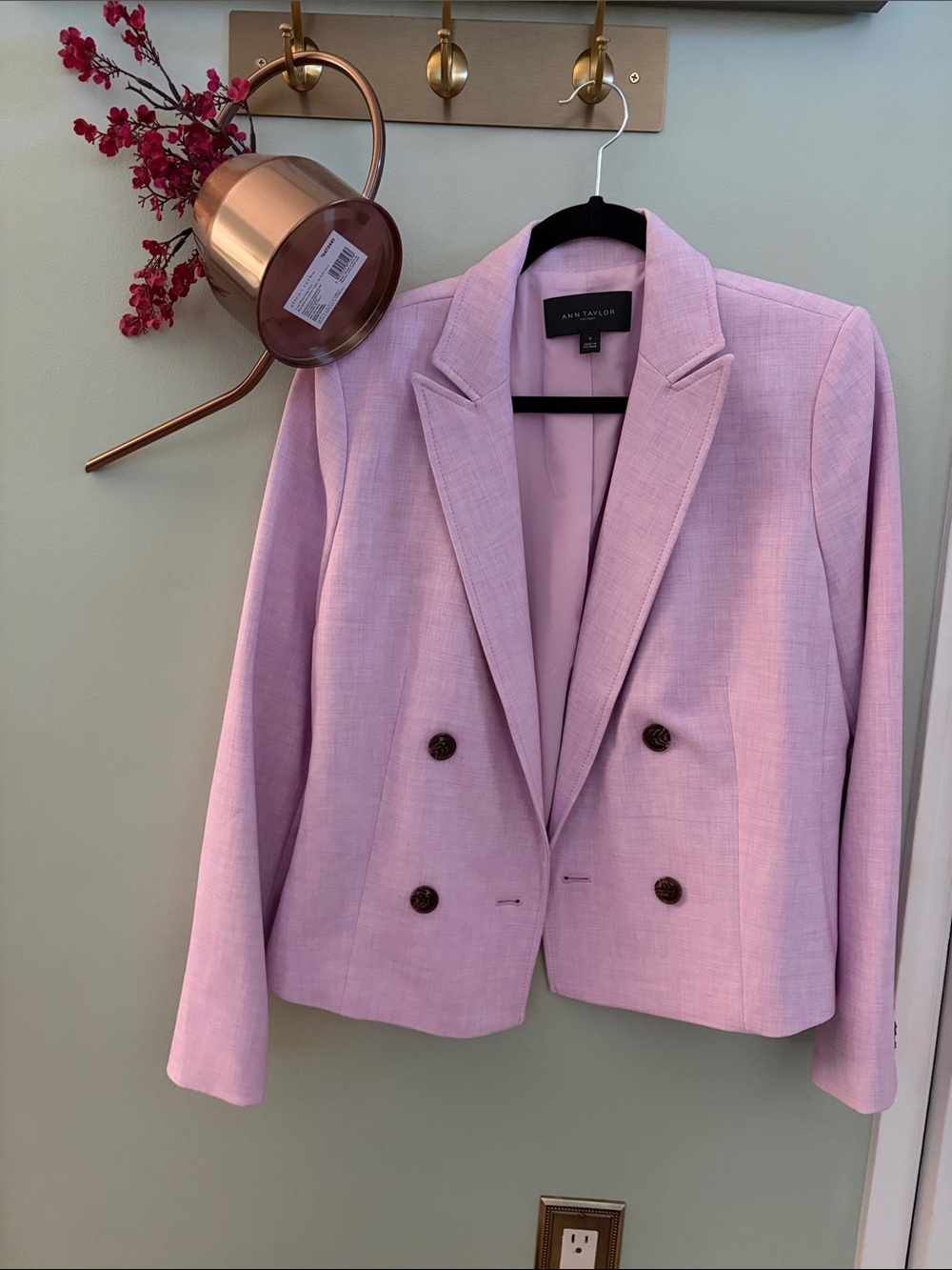 Ann Taylor Lilac Double-Breasted Blazer